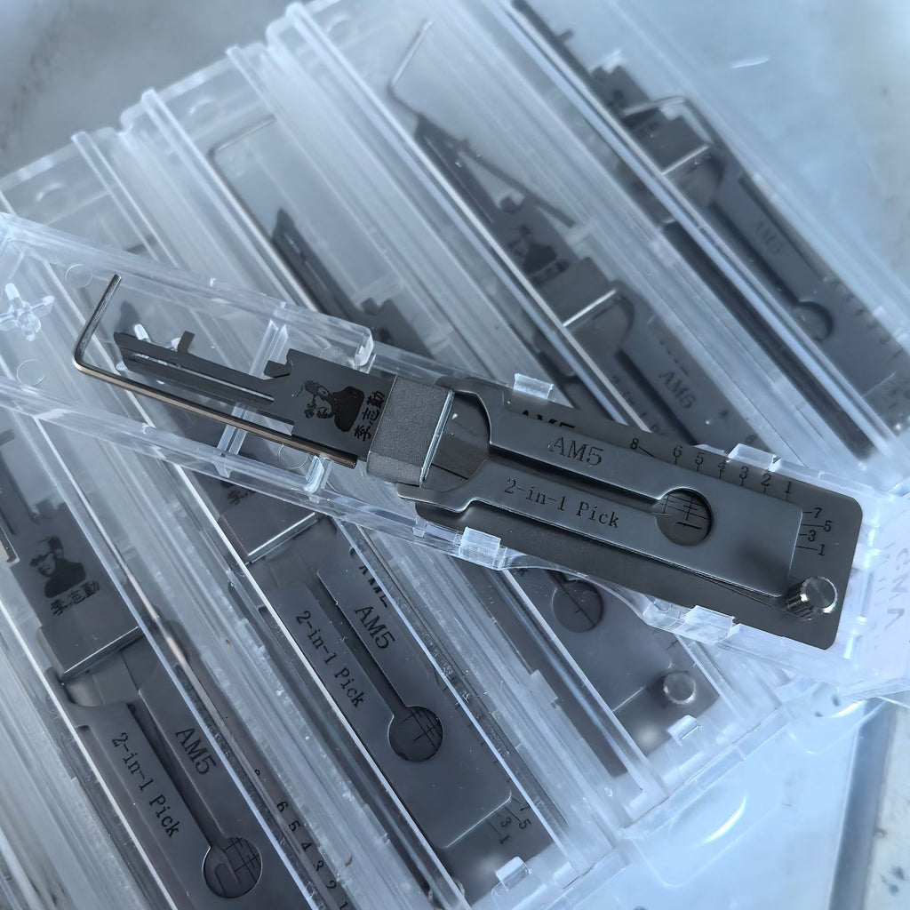 🔥 Lishi AM5 2-in-1 Lock Pick & Decoder Tool 🔧 Metal Professional Tool for Civil Locks & Vehicle Keys