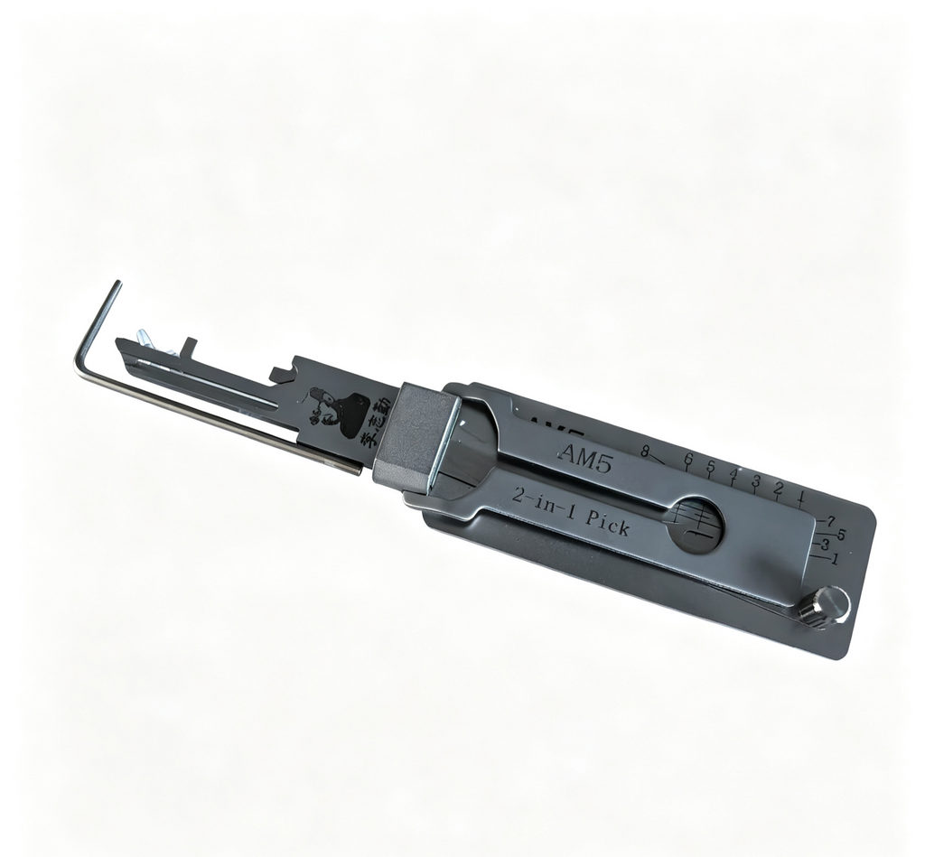 🔥 Lishi AM5 2-in-1 Lock Pick & Decoder Tool 🔧 Metal Professional Tool for Civil Locks & Vehicle Keys