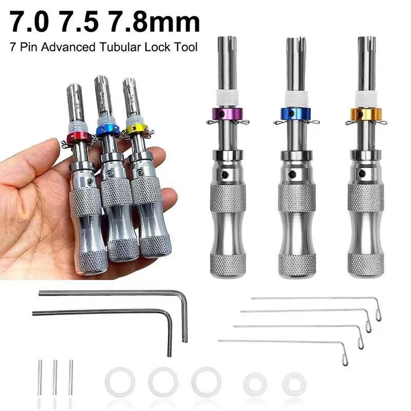 Factory Direct 3Pcs Plum Blossom Tubular Lock Pick Set | Stainless Steel Professional Locksmith Emergency Unlocking Tool Kit