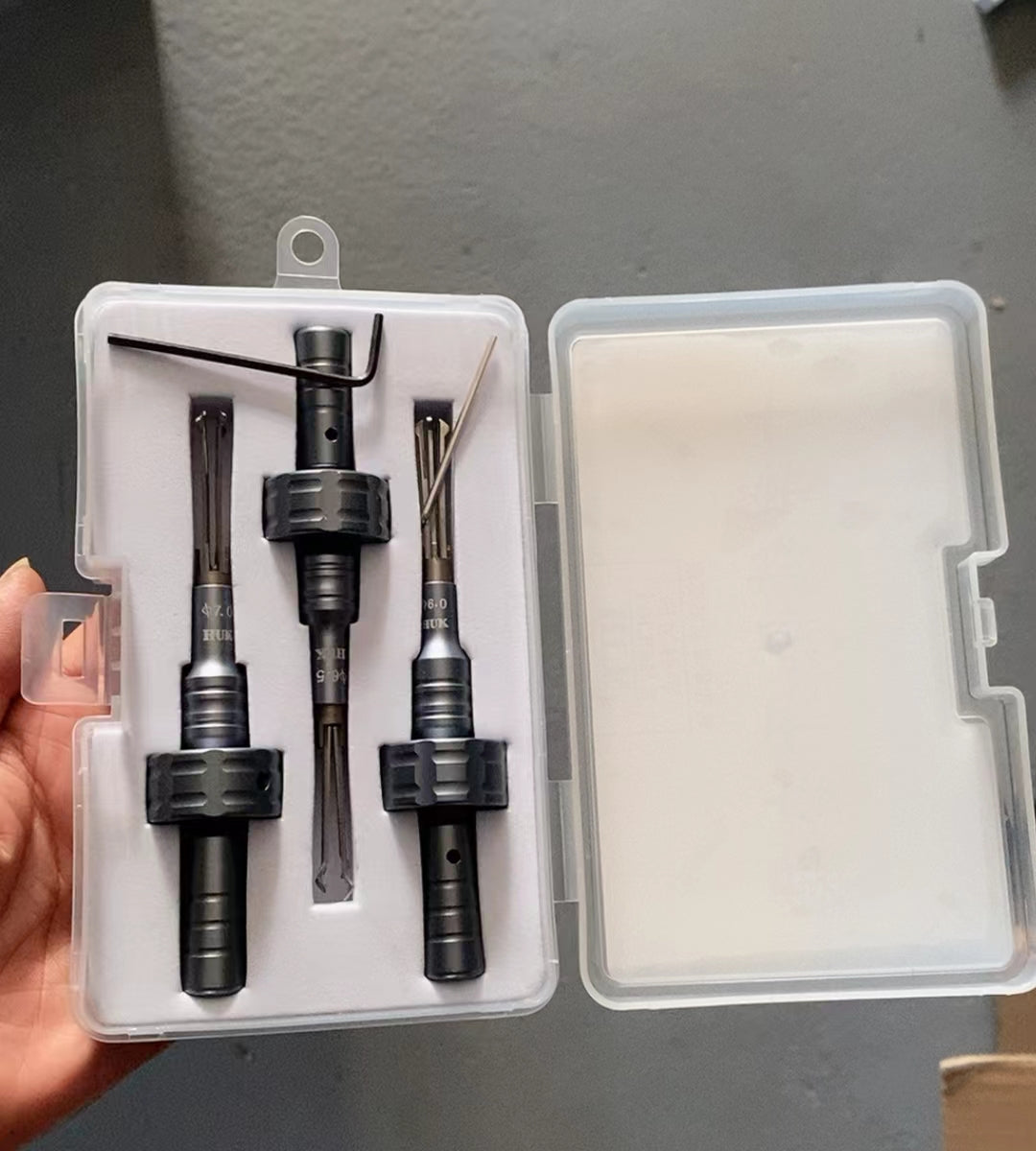  3PCS HUK Non-Destructive Lock Bypass Tool Set (6.0mm/6.5mm/7.0mm) - Professional Locksmith Opening Kit 