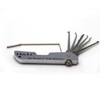 H&H Foldable Lock Pick Set, 7-in-1 Stainless Steel Portable Locksmith Tool