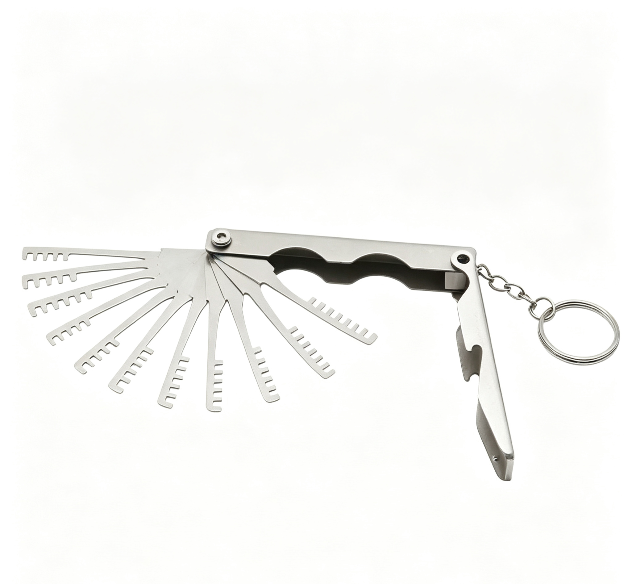Foldable Comb Lock Pick Set, 10-in-1 Stainless Steel Portable Locksmith Tool
