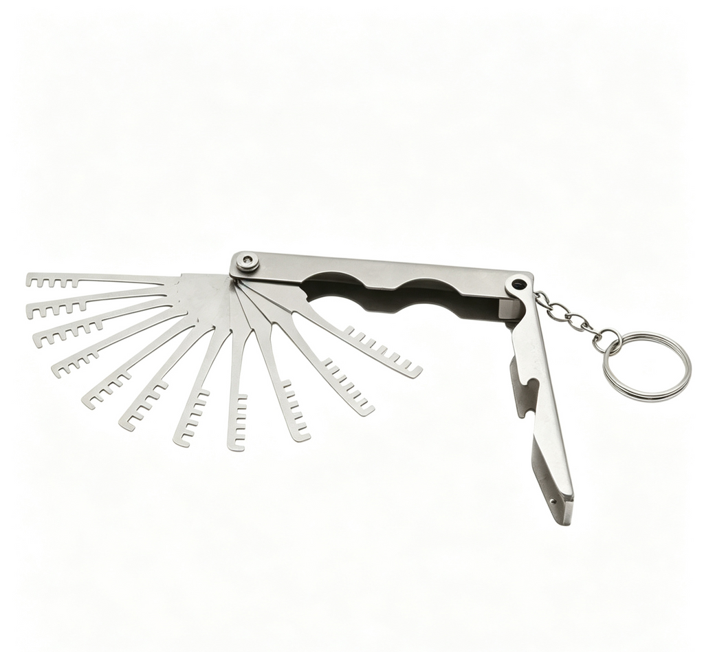 Foldable Comb Lock Pick Set, 10-in-1 Stainless Steel Portable Locksmith Tool
