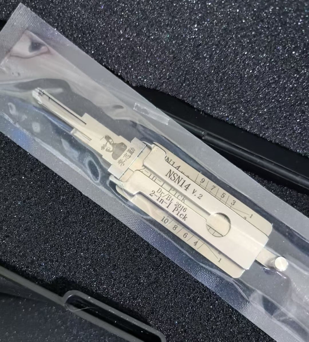 🔧Lishi NSN14 2-in-1 Pick Tool, Professional Locksmith Decoding Tool for Old Nissan & Infiniti Vehicles