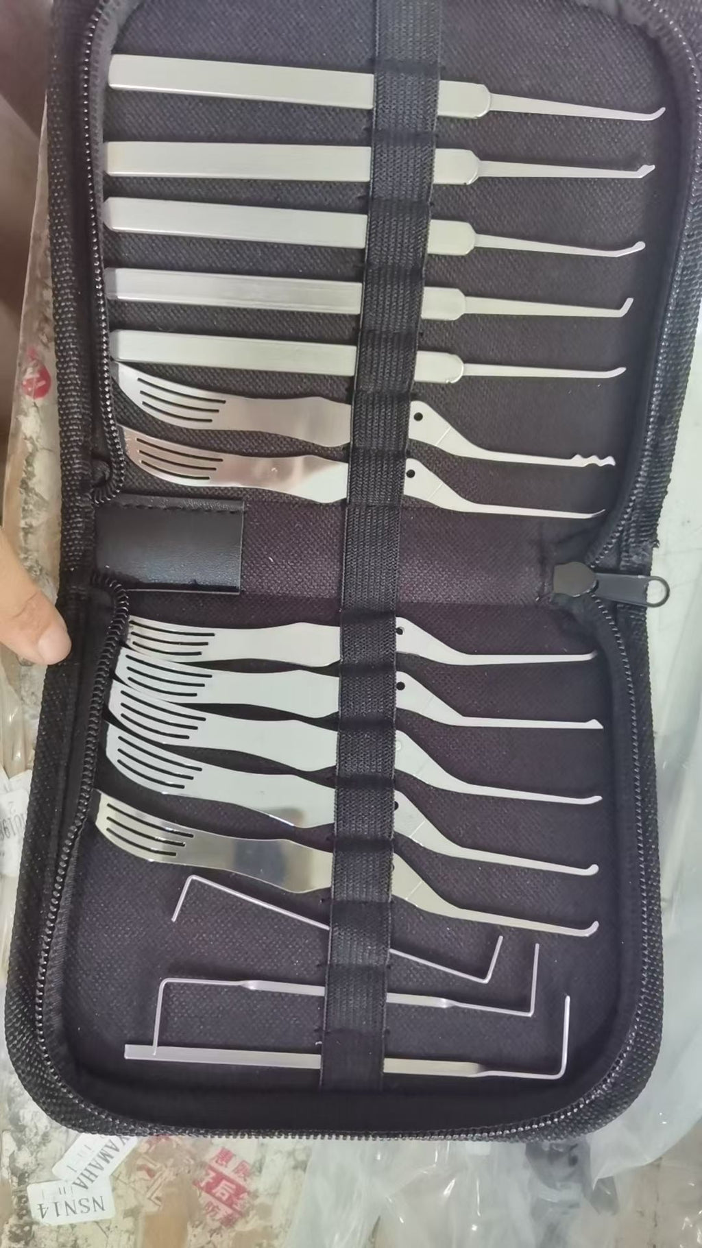 🔥12PCS Premium Stainless Steel Lock Pick Kit with Oxford Zipper Storage Case
