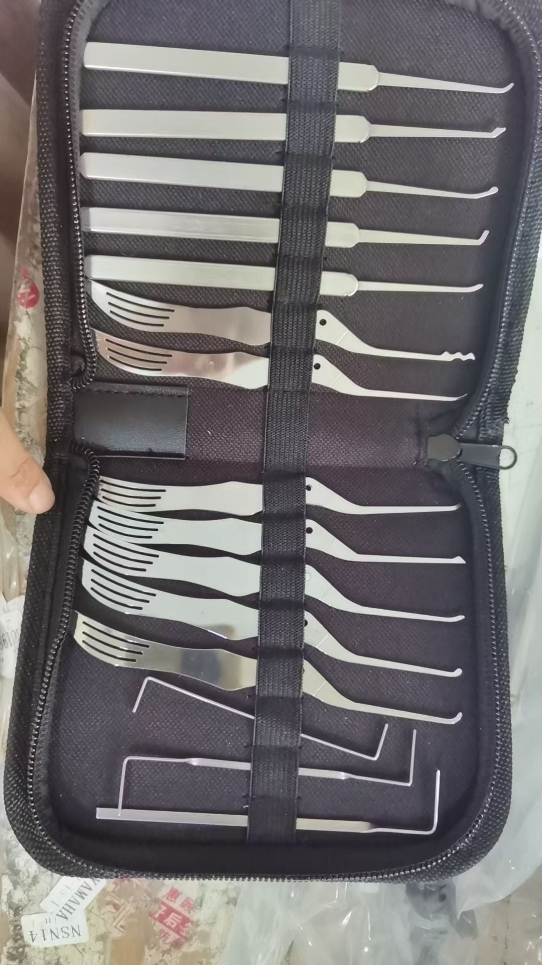🔥12PCS Premium Stainless Steel Lock Pick Kit with Oxford Zipper Storage Case
