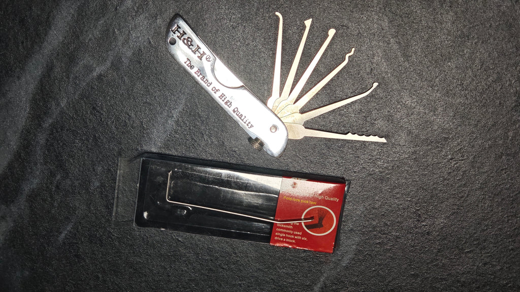 H&H Foldable Lock Pick Set, 7-in-1 Stainless Steel Portable Locksmith Tool