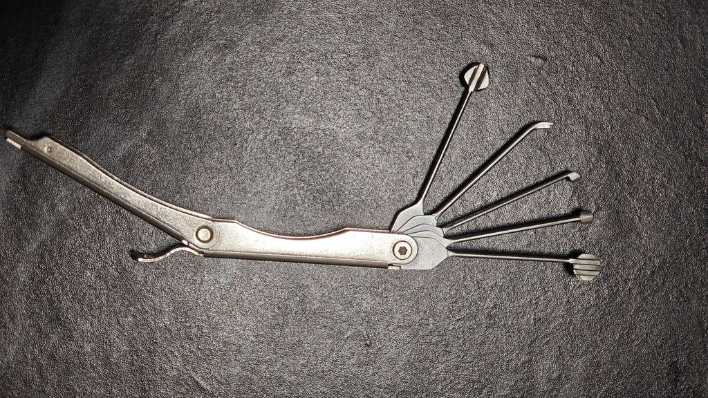 5-in-1 Foldable Stainless Steel Lock Pick Portable Multi-head Locksmith Unlock Tool