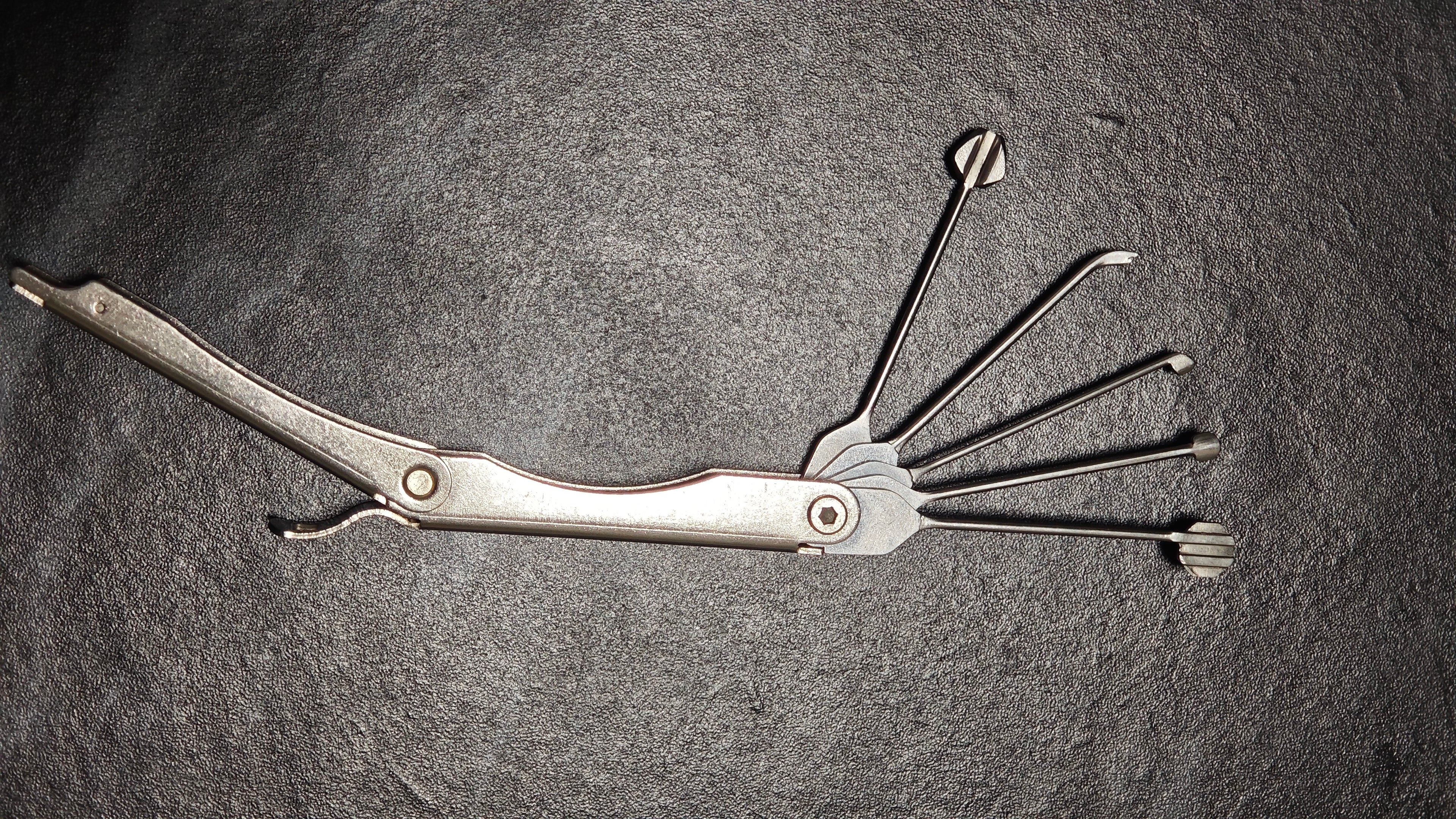 5-in-1 Foldable Stainless Steel Lock Pick Portable Multi-head Locksmith Unlock Tool