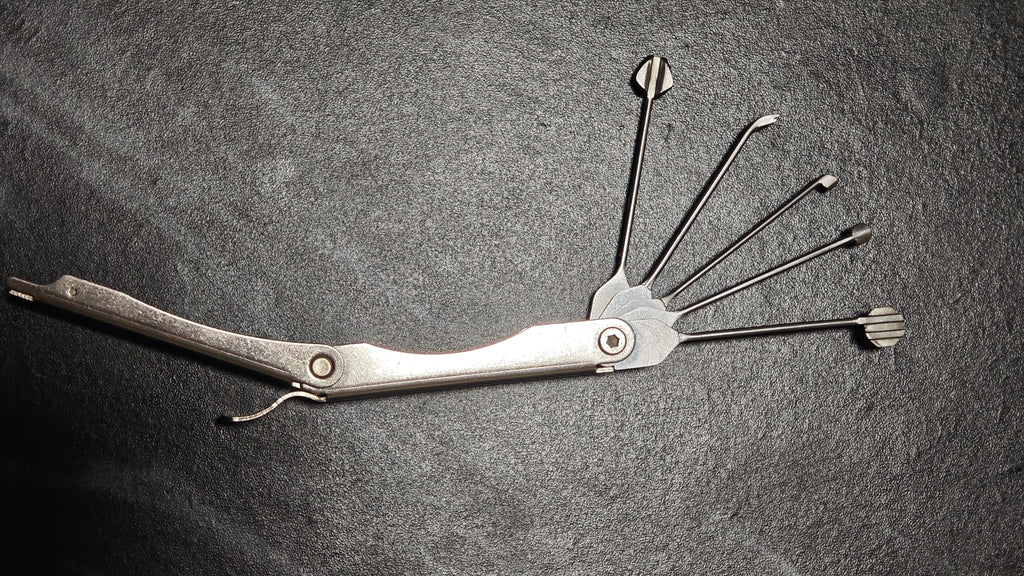 5-in-1 Foldable Stainless Steel Lock Pick Portable Multi-head Locksmith Unlock Tool
