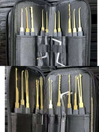 🔐 24 Pieces Professional Lock Pick Set Complete Locksmith Tools Kit with Leather Storage Case 🧰