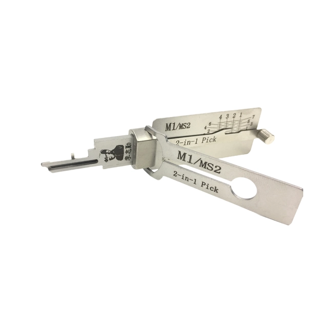 🔥 Lishi M1 MS2 2-in-1 Stainless Steel Lock Pick & Decoder Tool 🔧 Professional Non-Destructive Tool for Civil Locks
