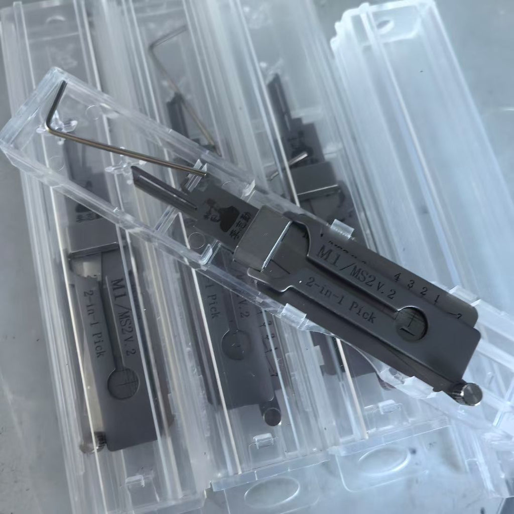 🔥 Lishi M1 MS2 2-in-1 Stainless Steel Lock Pick & Decoder Tool 🔧 Professional Non-Destructive Tool for Civil Locks