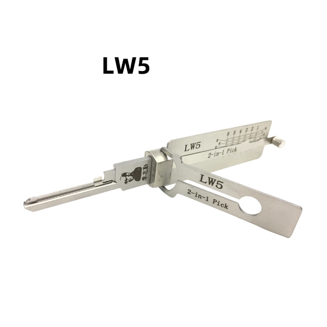 🔥 Lishi LW5 2-in-1 Lock Pick & Decoder Tool 🔧 Metal Professional Civil Lock Opener for Locksmiths