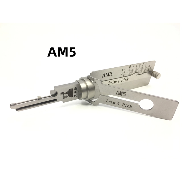 🔥 Lishi AM5 2-in-1 Lock Pick & Decoder Tool 🔧 Metal Professional Tool for Civil Locks & Vehicle Keys