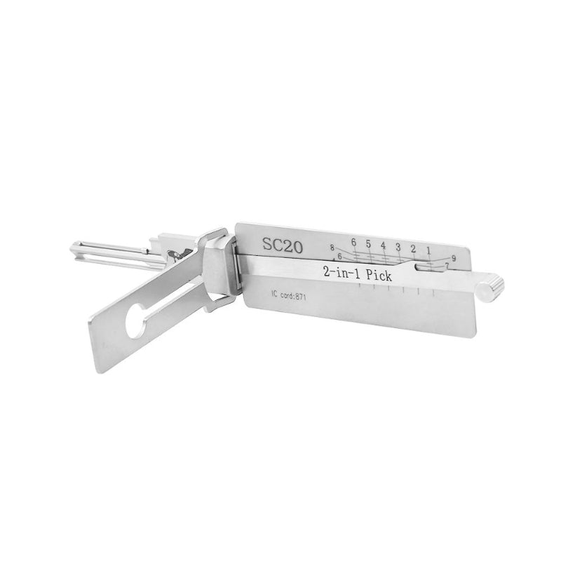 🔧 Lishi SC20 2-in-1 Pick Decoder Professional Locksmith Tool