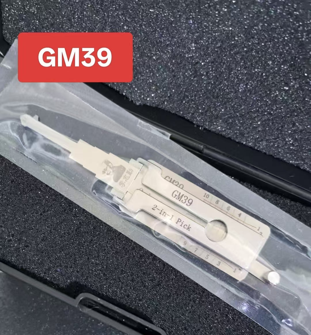 🔧 Lishi GM39 2-in-1 Auto Pick Decoder Professional Locksmith Tool