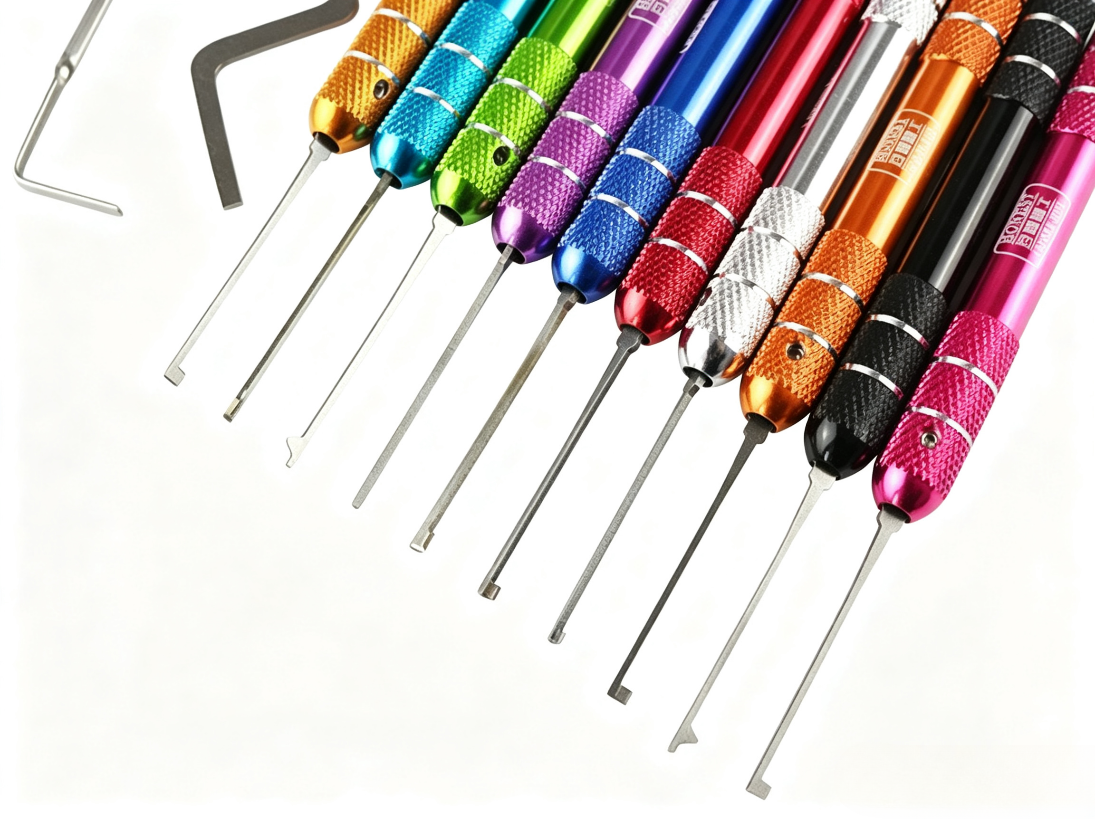 🧰 Factory Supply Colorful 10PCS Kaba Hook Lock Pick Set Stainless Steel Civil Emergency Locksmith Tool