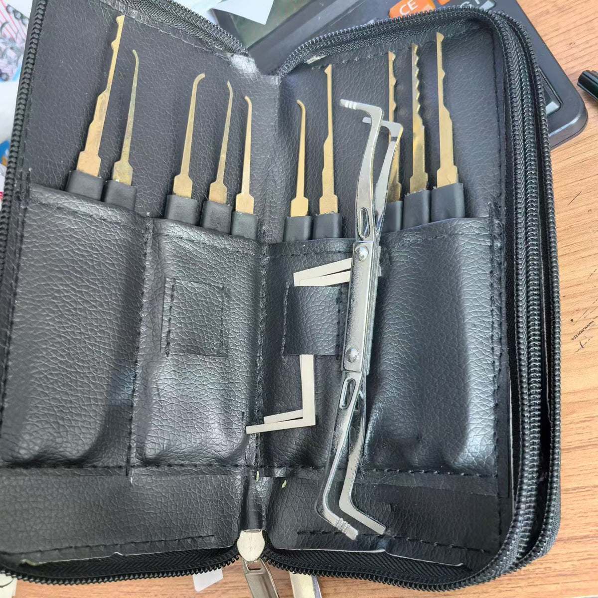 🔐 24 Pieces Professional Lock Pick Set Complete Locksmith Tools Kit with Leather Storage Case 🧰