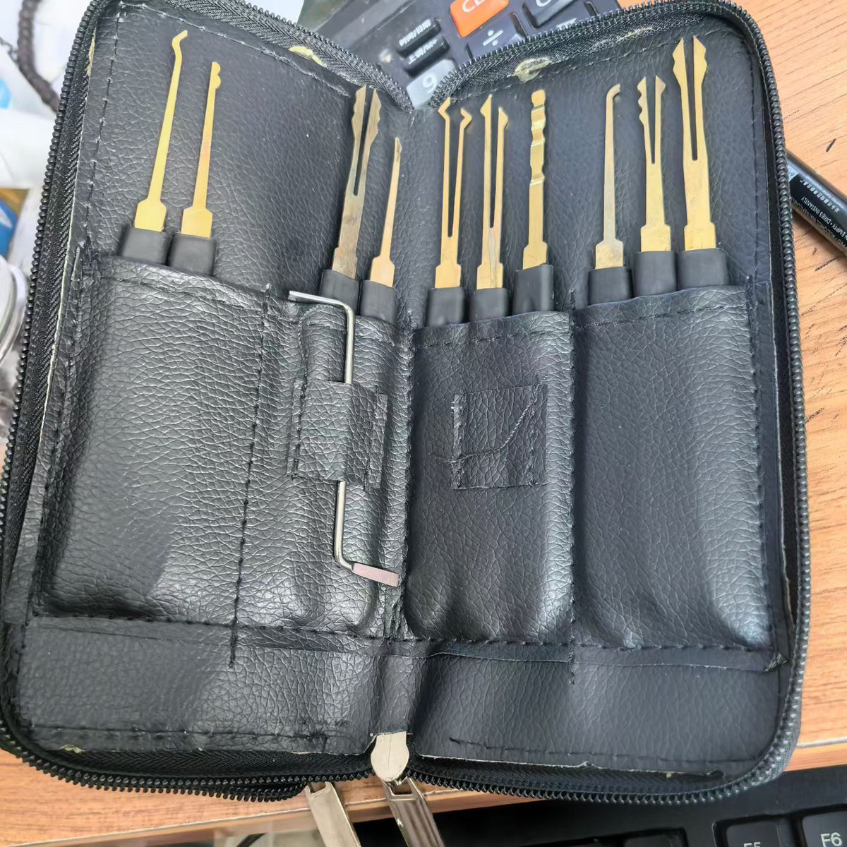 🔐 24 Pieces Professional Lock Pick Set Complete Locksmith Tools Kit with Leather Storage Case 🧰