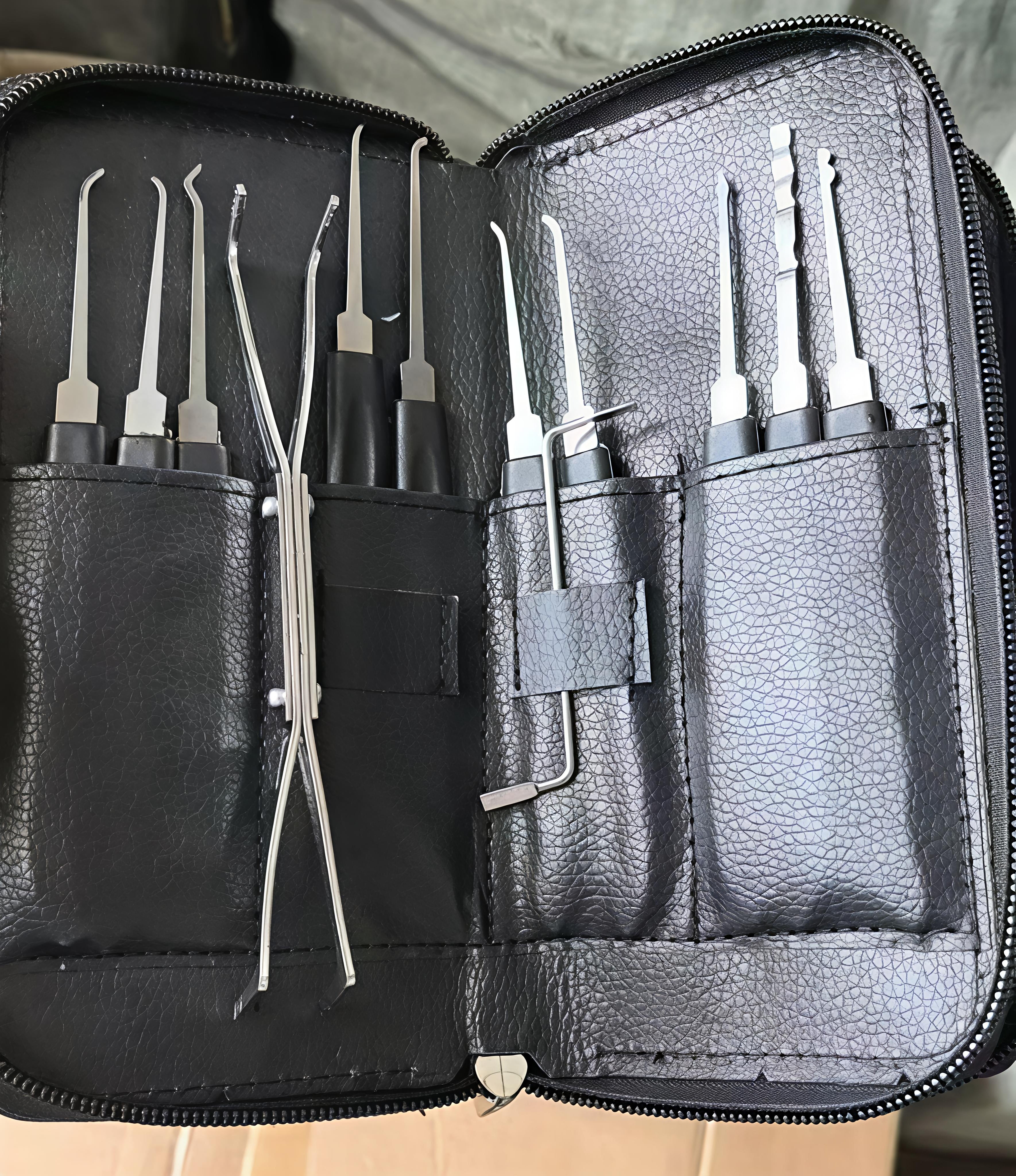 🔧24-Piece Lock Pick Set Professional Locksmith Tools Kit with Leather Storage Case