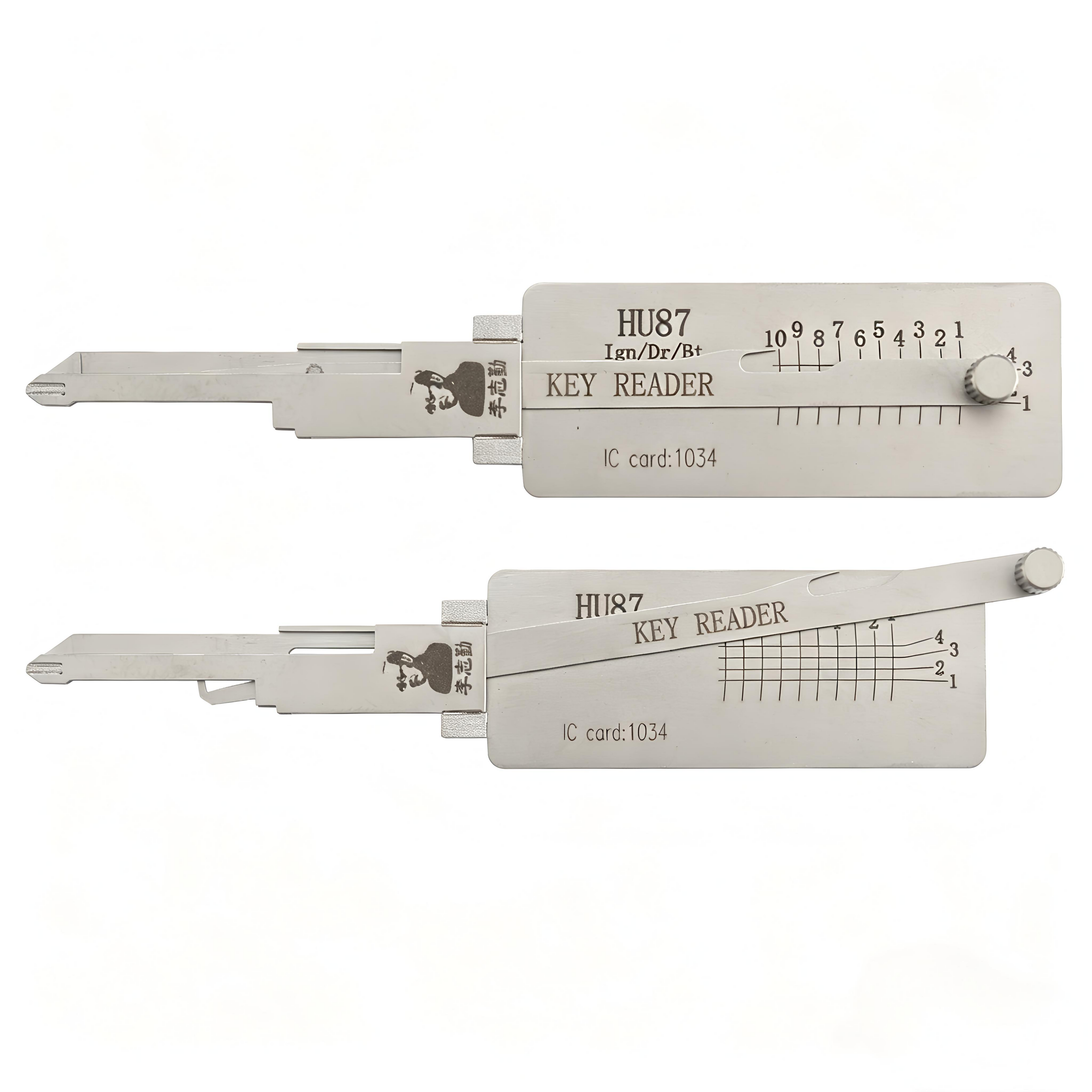 Lishi HU87 2-in-1 Key Reader Tool, Professional Locksmith Decoding Tool for Suzuki Vehicles