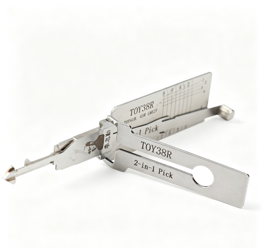 🔧 Lishi TOY38R 2-in-1 Pick Tool, Professional Locksmith Decoding Tool for Toyota Vehicles
