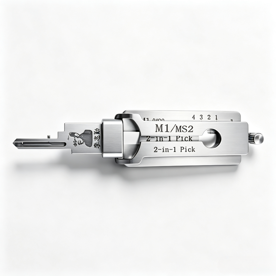 🔥 Lishi M1 MS2 2-in-1 Stainless Steel Lock Pick & Decoder Tool 🔧 Professional Non-Destructive Tool for Civil Locks